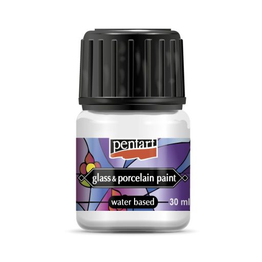 Pentart üvegfesték / porcelánfesték 30ml - Fehér 21346 – kreatív festéshez