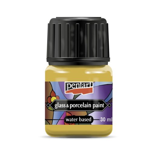 Pentart üvegfesték / porcelánfesték 30ml - Arany 21348 – kreatív festéshez