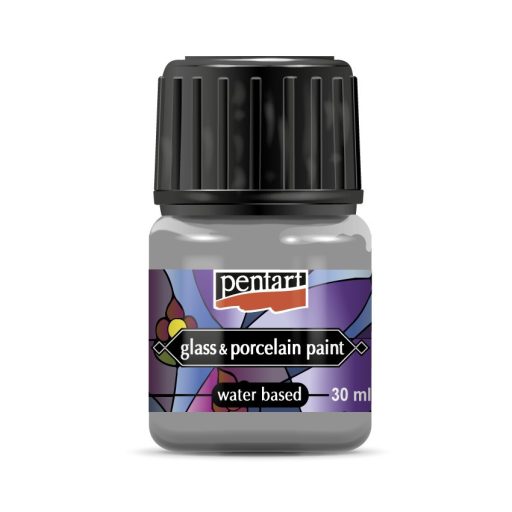 Pentart üvegfesték / porcelánfesték 30ml - Ezüst 21349 – kreatív festéshez