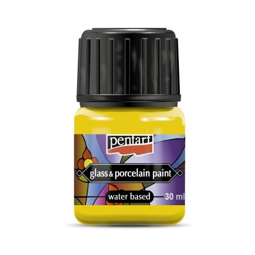 Pentart üvegfesték / porcelánfesték 30ml - Sárga 21335 – kreatív festéshez