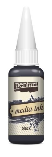 Pentart Média tinta, alkoholos 20ml -  Fekete 21048