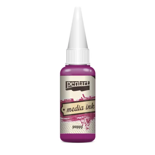 Pentart Média tinta, alkoholos 20ml -  Pipacs 21017 – kreatív festéshez