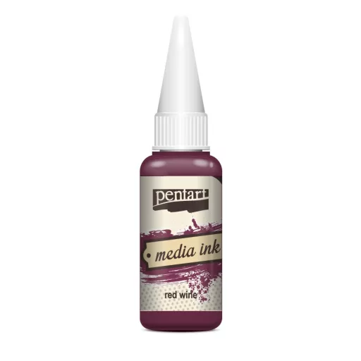 Pentart Média tinta, alkoholos 20ml -  Vörösbor 21020 – kreatív festéshez