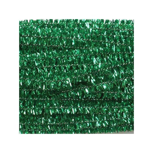 Zsenília drót 30 cm, 10/cs  - Metál zöld – kreatív hobby projektekhez és dekorációhoz – Papelito.hu