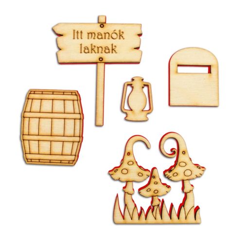 Manókellék - fa kiegészítők 3-6,5 cm 5db/cs 5248