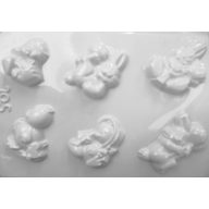   Gipszkiöntő forma, normál - Húsvéti 6 motivumos, nyuszi, csirke