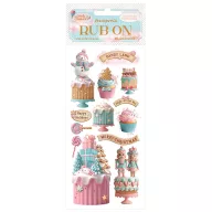 DFLRB175 - Rub-on cm 10,16x21,6 - Candy Christmas cakes