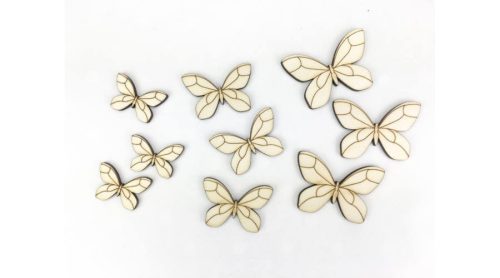 Fa erdei pillangók 3 méretben 2,5/3/4cm 9db/cs 5644