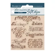   SCB162 - Chipboard cm 14x14 - Magic Forest writing and plates