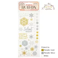   DFLRB44 - Rub-on cm 10,16x21,6 - Create Happiness Christmas snowflakes