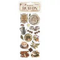   DFLRB195 - Rub-on cm 10,16x21,6 - Coffee and Chocolate All you need is love and