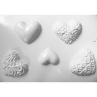 Gipszkiöntő forma, normál - Mintás szivek 3d