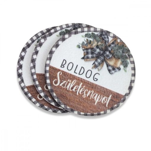 Fa nyomtatott tábla "Boldog Születésnapot", színes 6cm 6655