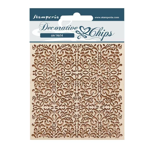 SCB164 - Chipboard cm 14x14 - Vintage Library pattern