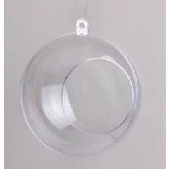   Átlátszó műanyag / akril gömb, ablakkal, 2 részes 8cm 671288