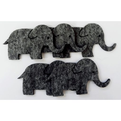 Filcfigura elefántok 5db/cs, kb.6cm 23217