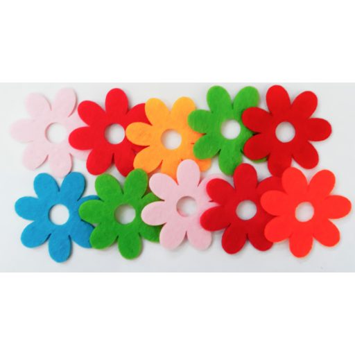 Filcfigura hétszirmú virágok 10db/cs, kb. 4cm 23203