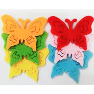 Filcfigura pillangók, áttört 6db/cs, kb.5cm 23216 – kreatív dekorációhoz