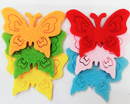 Filcfigura pillangók, áttört 6db/cs, kb.5cm 23216