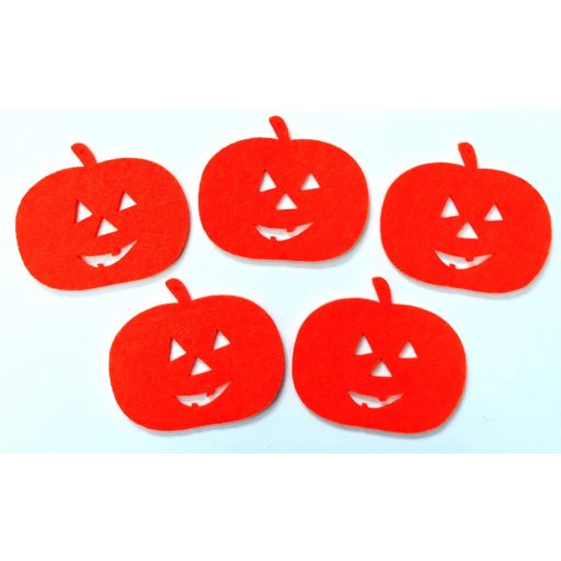 Filcfigura tökök  5db/cs, kb.6cm 27337 – őszi dekorációhoz