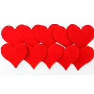 Filcfigura szívek, mini 10db/cs, kb.4cm 23208 – kreatív dekorációhoz