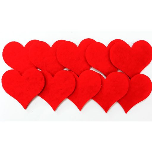 Filcfigura szívek, mini 10db/cs, kb.4cm 23208 – kreatív dekorációhoz