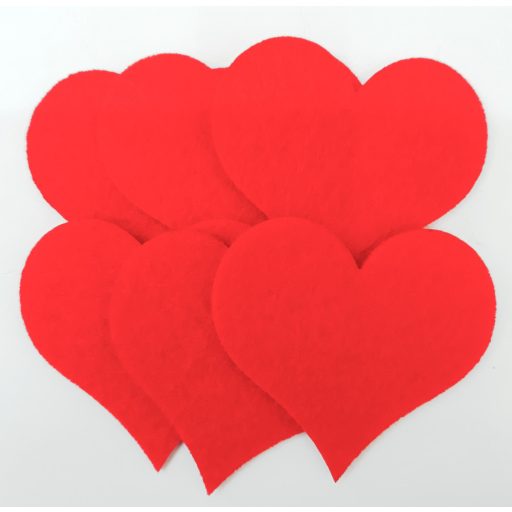 Filcfigura szívek 6db/cs, kb.6cm 23209 – kreatív dekorációhoz