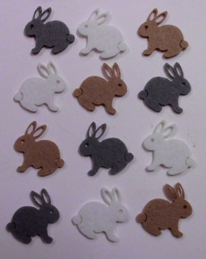 Filcfigura mini húsvéti nyuszik 12db/cs, kb.3cm 27353