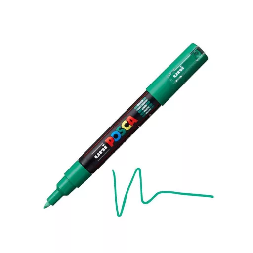 Akril toll Posca 1M 0,7mm - Zöld – feliratíráshoz és dekorációhoz – Papelito.hu