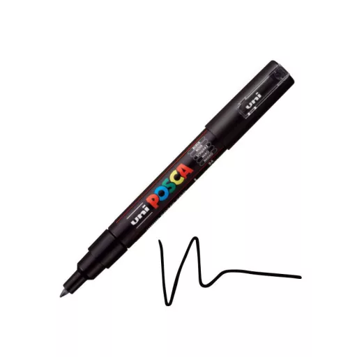 Akril toll Posca 1M 0,7mm - Fekete 19783 – kreatív festéshez