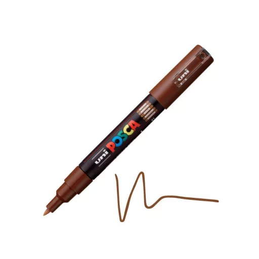 Akril toll Posca 1M 0,7mm - Barna – feliratíráshoz és dekorációhoz – Papelito.hu