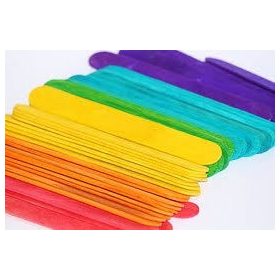 Dekor fa spatula / pálcika, színes 1*11cm, 50/cs 7331