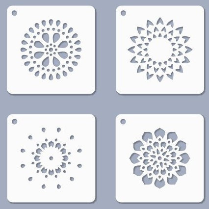 +Stencil / Sablon JST-08 6,5*6,5cm*0,2mm 4db/cs Mini 08