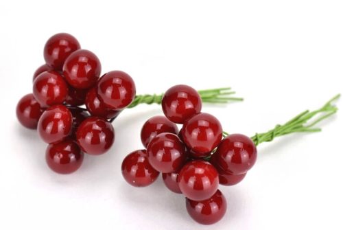 Drótos bogyó 1cm, 24/cs  - Piros 7514