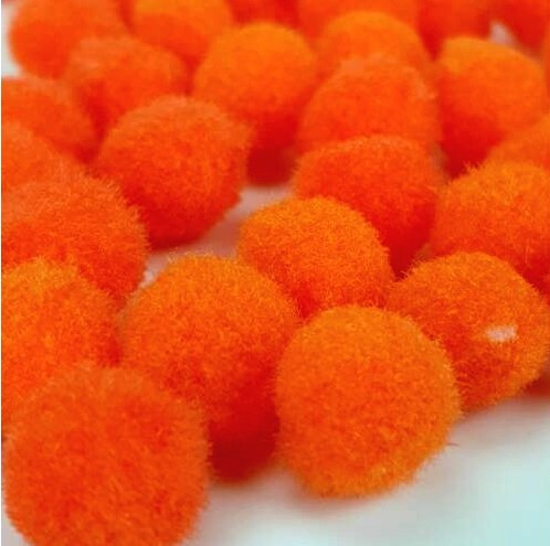 Zsenília golyó/ Pompon 1,5cm-es 100db/cs  -  Narancs 7606N