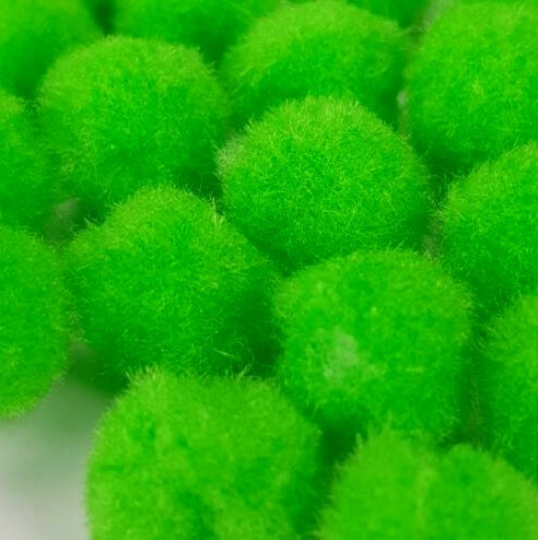 Zsenília golyó/ Pompon 1,5cm-es 100db/cs  -  Zöld 7606Z