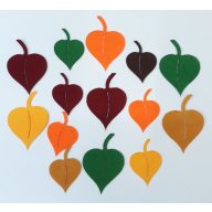 Filcfigura őszi, színes falevelek 14db/cs, kb.4cm 38087 – őszi dekorációhoz