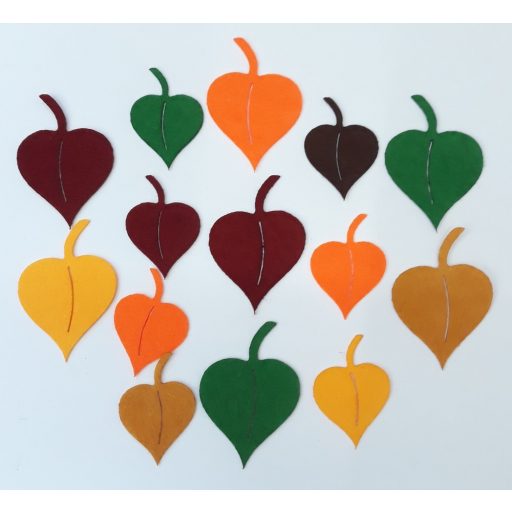 Filcfigura őszi, színes falevelek 14db/cs, kb.4cm 38087 – őszi dekorációhoz