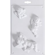 Gipszkiöntő forma 29 x 18 cm, 3 puttó angyal