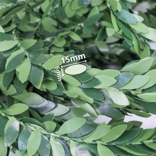 Zöld kitöltő - Babérfüzér 7,5m, 1,5*0,6cm-es levelekkel 7714