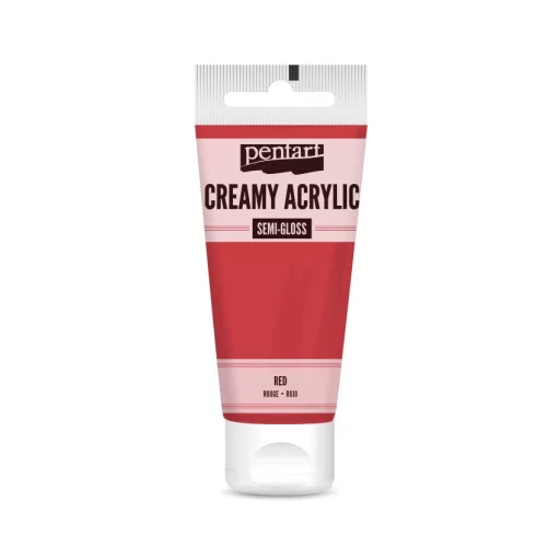 Pentart krémes akrilfesték, selyemfényű 60ml  - Piros 27939 – kreatív festéshez