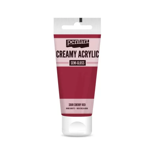 Pentart krémes akrilfesték, selyemfényű 60ml  - Meggypiros 27938 – kreatív festéshez