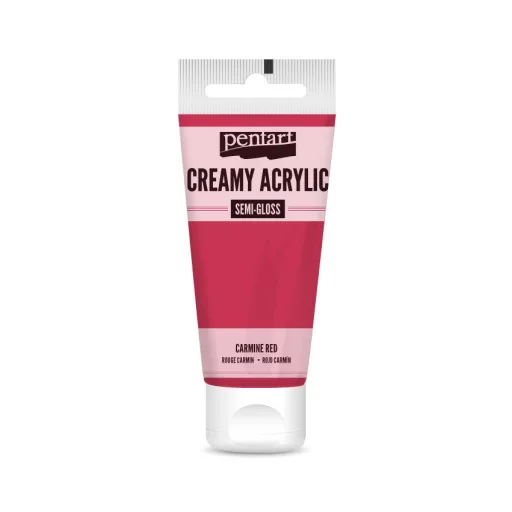 Pentart krémes akrilfesték, selyemfényű 60ml  - Kárminvörös 27944 – kreatív festéshez