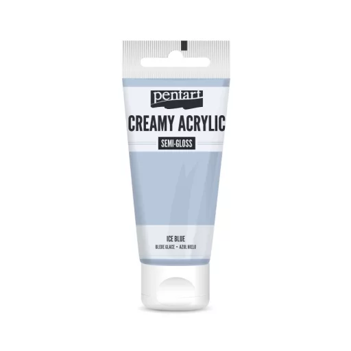 Pentart krémes akrilfesték, selyemfényű 60ml  - Jégkék 27977 – kreatív festéshez