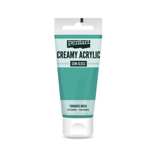Pentart krémes akrilfesték, selyemfényű 60ml  - Türkizzöld 27986 – kreatív festéshez