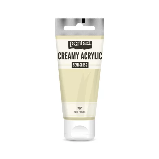 Pentart krémes akrilfesték, selyemfényű 60ml  - Elefántcsont 27943 – kreatív festéshez