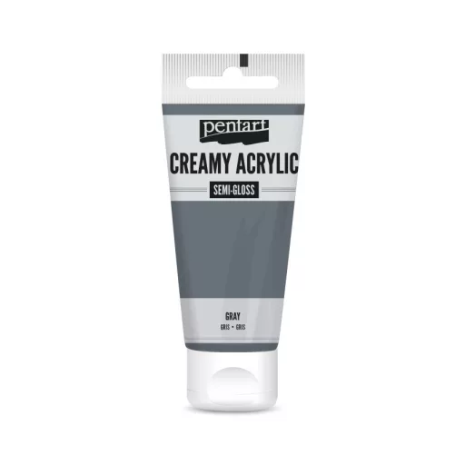 Pentart krémes akrilfesték, selyemfényű 60ml  - Szürke 27955 – kreatív festéshez