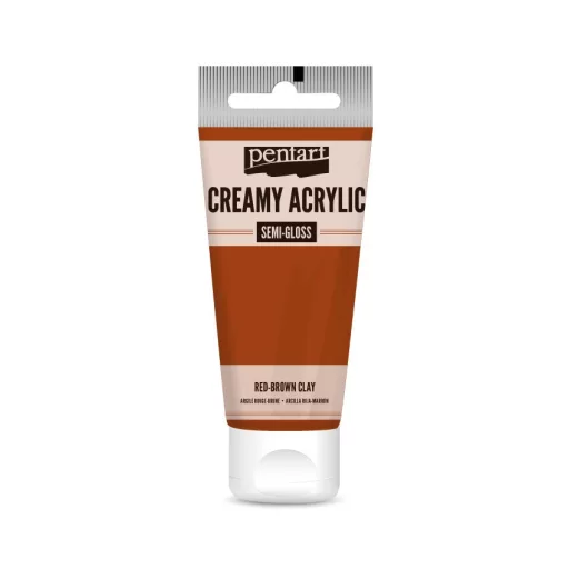 Pentart krémes akrilfesték, selyemfényű 60ml  - Vörösbarna agyag 27926 – kreatív festéshez