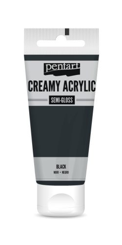 Pentart krémes akrilfesték, selyemfényű 60ml  - Fekete 27941
