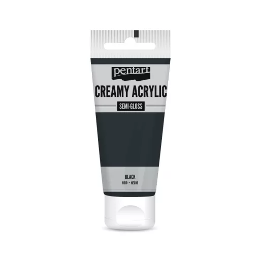 Pentart krémes akrilfesték, selyemfényű 60ml  - Fekete 27941 – kreatív festéshez